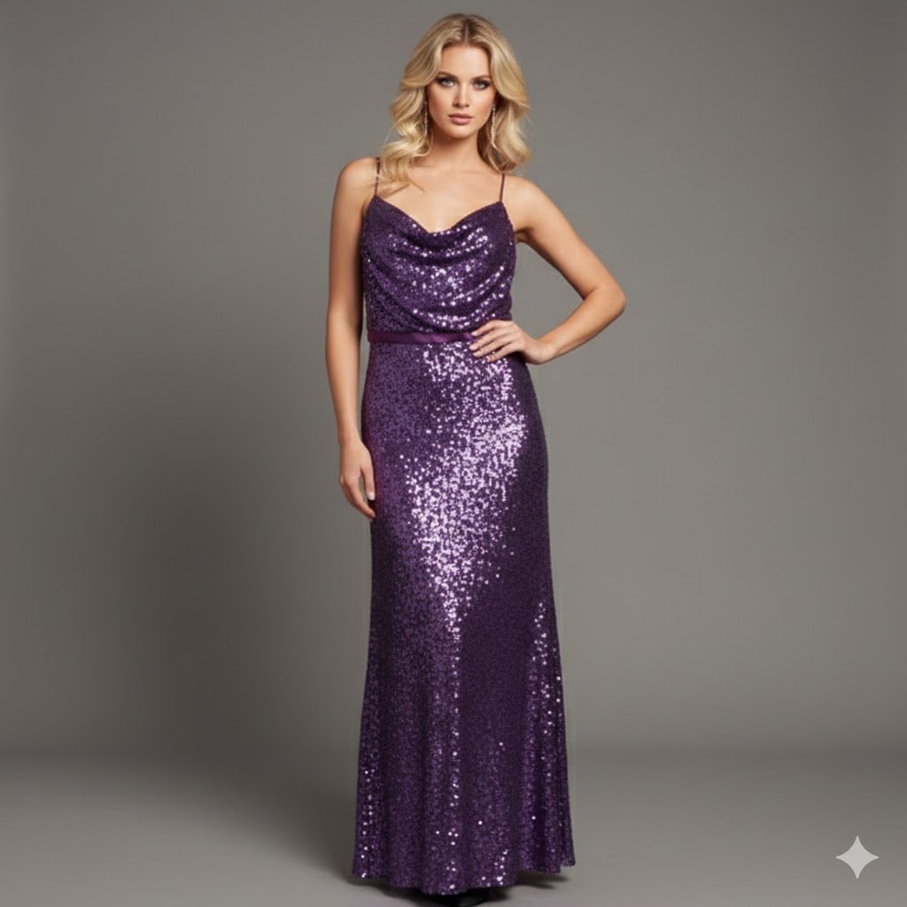 Dark Purple Sequin Formal Dress